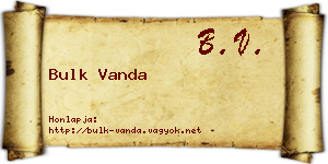 Bulk Vanda névjegykártya